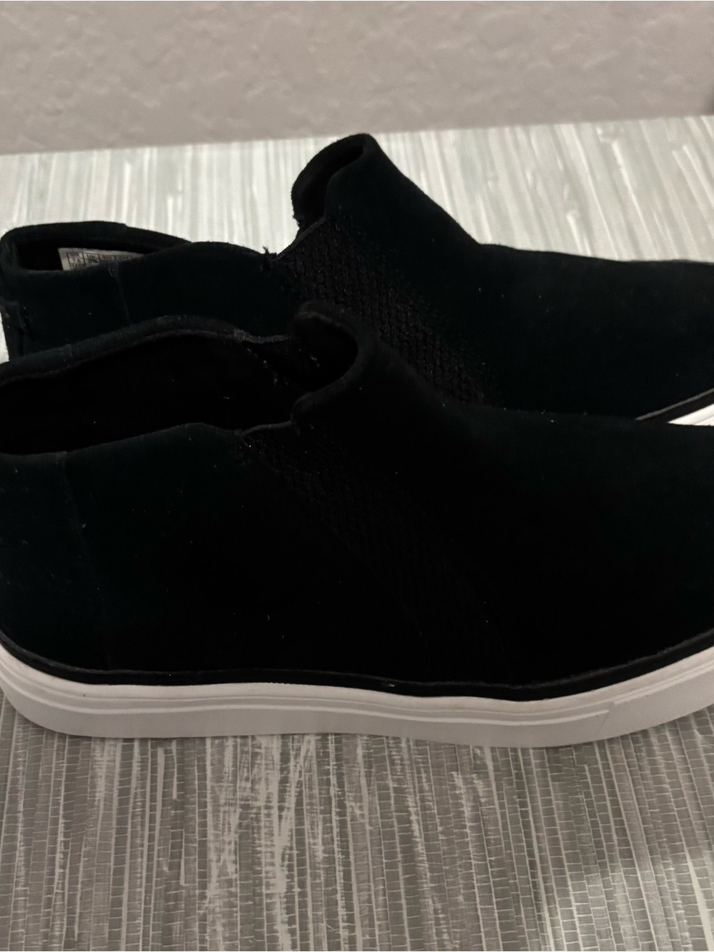 Toms Black Slip-On Loafers with White Sole